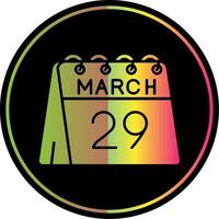 29 de marzo glifo debido color icono vector