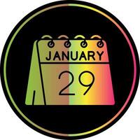 29th of January Glyph Due Color Icon vector