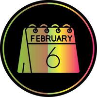 6th of February Glyph Due Color Icon vector