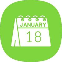 18th of January Glyph Curve Icon vector
