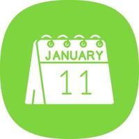 11th of January Glyph Curve Icon vector