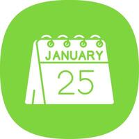 25th of January Glyph Curve Icon vector