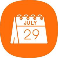 29th of July Glyph Curve Icon vector