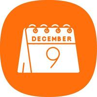 9th of December Glyph Curve Icon vector