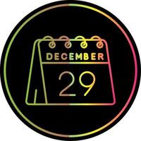 29th of December Line Gradient Due Color Icon vector