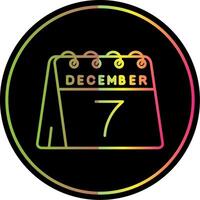 7th of December Line Gradient Due Color Icon vector