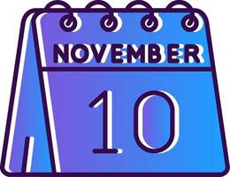 10th of November Gradient Filled Icon vector