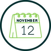 12th of November Line Circle Icon vector