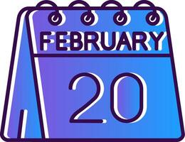 20th of February Gradient Filled Icon vector