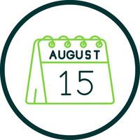 15th of August Line Circle Icon vector