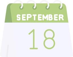 18th of September Flat Light Icon vector