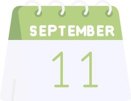 11th of September Flat Light Icon vector