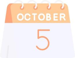 5th of October Flat Light Icon vector