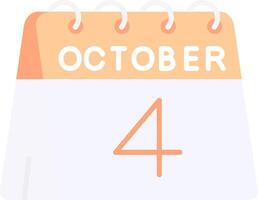 4th of October Flat Light Icon vector