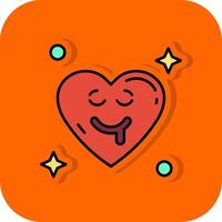 Drooling Filled Orange background Icon vector