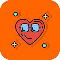 Cool Filled Orange background Icon vector