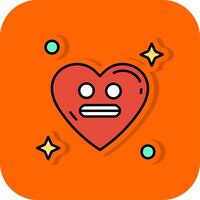 Shocked Filled Orange background Icon vector