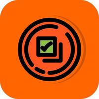 Checkmark Filled Orange background Icon vector