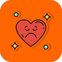 Sad Filled Orange background Icon vector