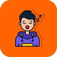 dormir lleno naranja antecedentes icono vector