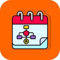 Calender Filled Orange background Icon vector