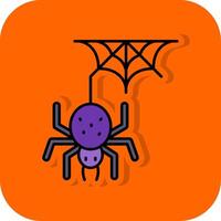 Spider Filled Orange background Icon vector