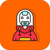 Robot Filled Orange background Icon vector