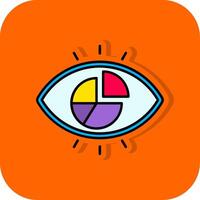 Viscualisation Filled Orange background Icon vector