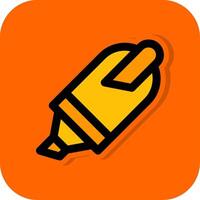 Highlighter Filled Orange background Icon vector