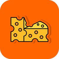 Chesse Filled Orange background Icon vector