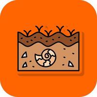 Fossil Filled Orange background Icon vector