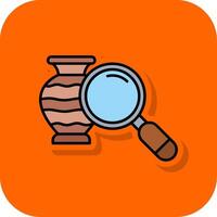 Loupe Filled Orange background Icon vector