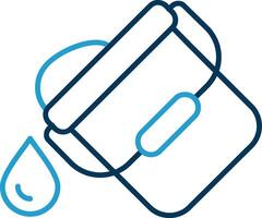 Paint bucket Line Blue Two Color Icon vector