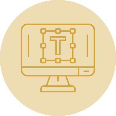 Text editor Line Yellow Circle Icon