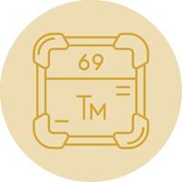 Thulium Line Yellow Circle Icon vector