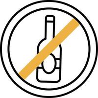 No alcohol desollado lleno icono vector