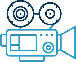 Video camera Line Blue Two Color Icon vector