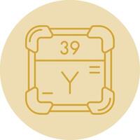 Yttrium Line Yellow Circle Icon vector