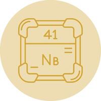 Niobium Line Yellow Circle Icon vector