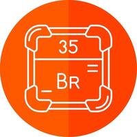 Bromine Line Red Circle Icon vector