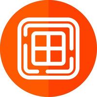 Grids Line Red Circle Icon vector