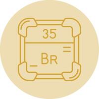 Bromine Line Yellow Circle Icon vector