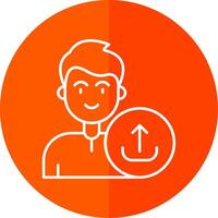 Upload Line Red Circle Icon vector