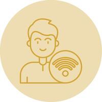 Wifi Line Yellow Circle Icon vector