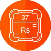 Rubidium Line Red Circle Icon vector