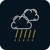 Rain Line Yellow White Icon vector