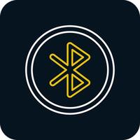Bluetooth Line Yellow White Icon vector