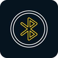 Bluetooth Line Yellow White Icon vector