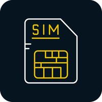 Sim Line Yellow White Icon vector