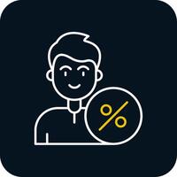 Percentage Line Yellow White Icon vector